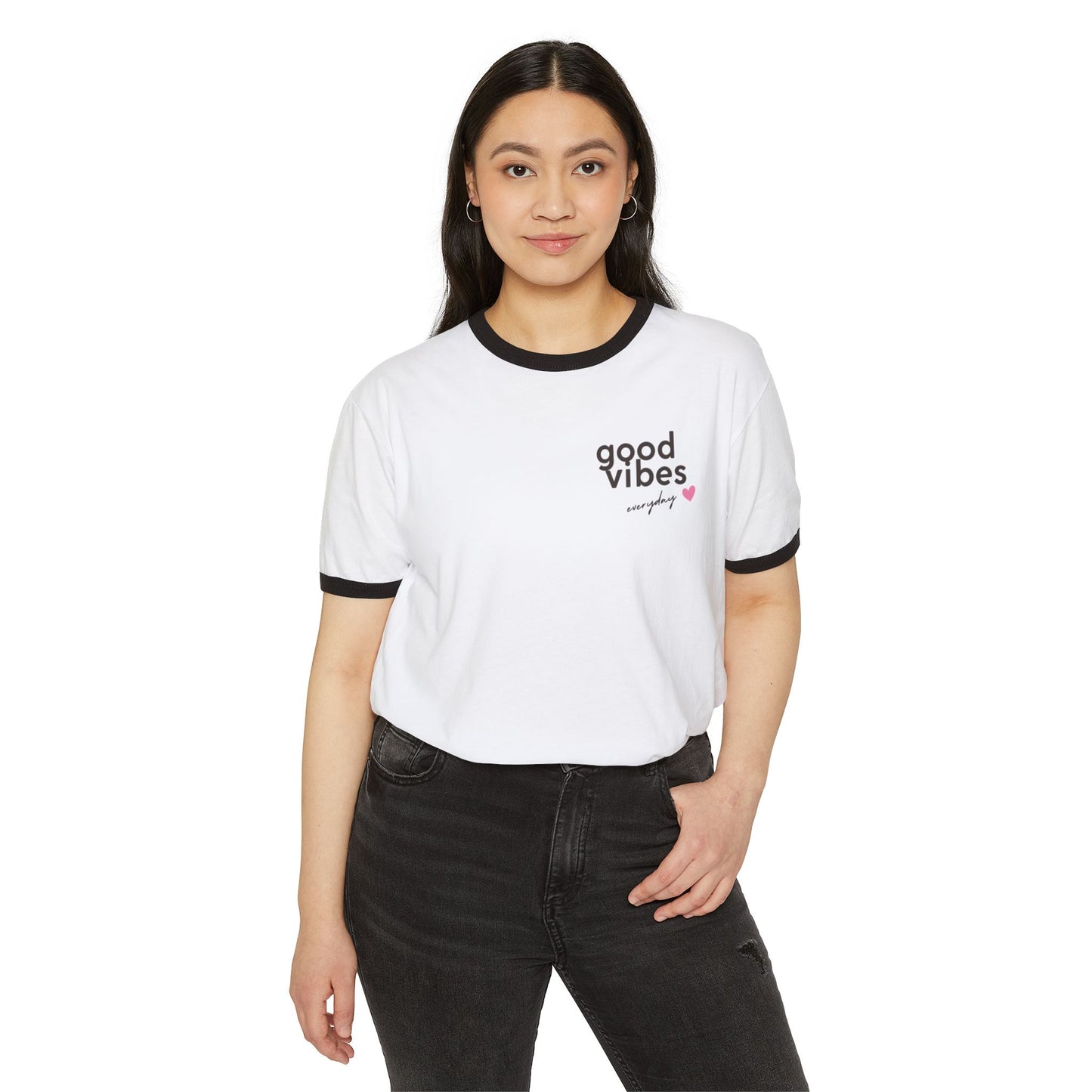 Good Vibes Everyday Cotton Ringer T-Shirt