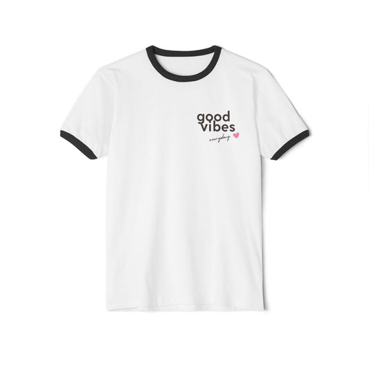 Good Vibes Everyday Cotton Ringer T-Shirt